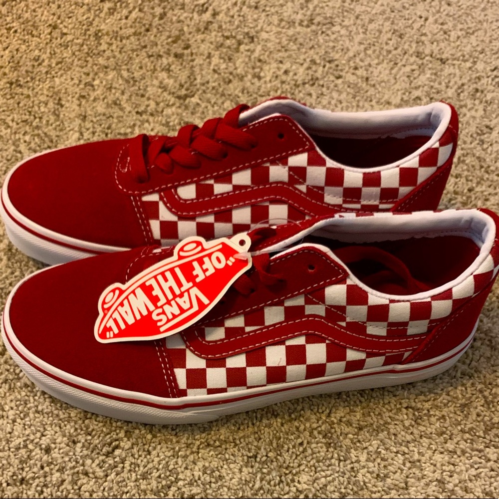 Red and white checkered Vans for boys